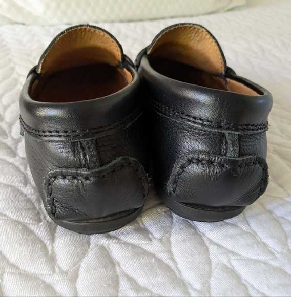 Kids Atlanta Moccasin black leather slip on loafer shoes size 36 (kids 4) - Picture 5 of 9